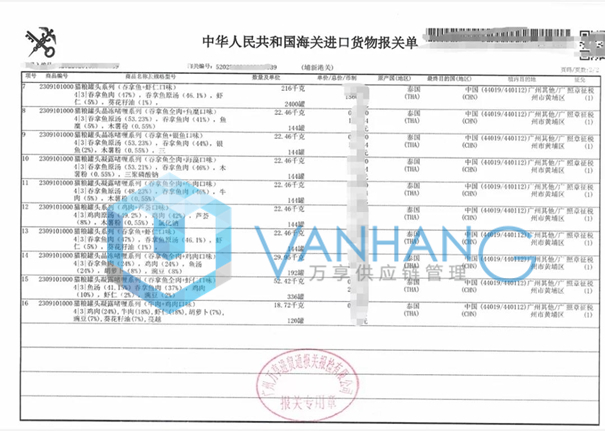 宠物食品进口清关